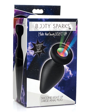 Black Silicone Booty Sparks Light Up Anal Plug