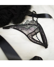 Holiday Metallic Scallop Stretch Lace Crotchless Panty