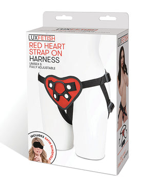 Lux Fetish Red Heart Strap On Harness Set