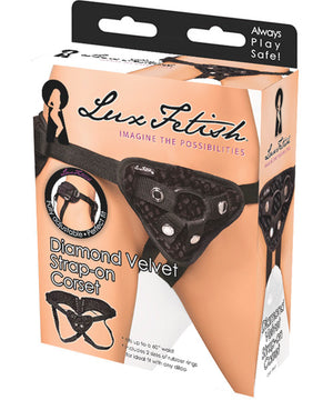 Lux Fetish Diamond Velvet Strap-on Corset