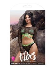 Vibes Fuck Ur Rules Long Sleeve Crop Top, Panty & Pasties