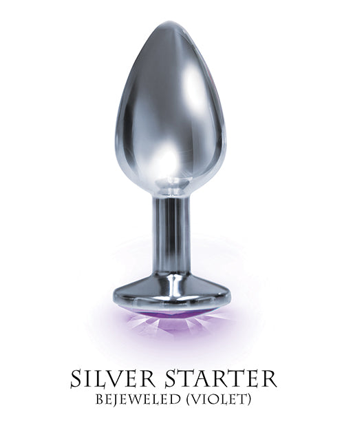 The 9's The Silver Starter Bejeweled Round Stainless Steel Plug