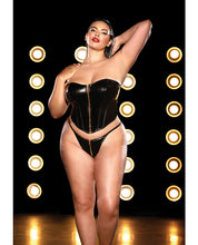 Fetish Rider Vinyl Bustier W/front Zipper & Panty