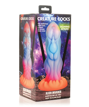 Creature Cocks Alien Invader Alien Glow-in-the-Dark Silicone Dildo