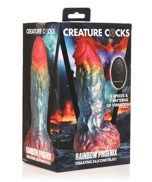 Creature Cocks Rainbow Phoenix Vibrating Dildo w/Remote Control - Rainbow
