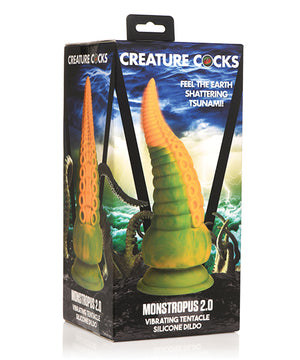 Creature Cocks Monstropus 2.0 Vibrating Tentacle Silicone Dildo - Yellow/Green