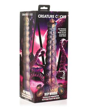 Creature Cocks Deep Invader Tentacle Ovipositor Silicone Dildo w/Eggs