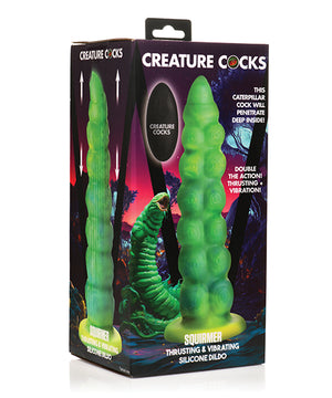 Creature Cocks Squirmer Thrusting & Vibrating Silicone Dildo w/Remote Control - Multi Color