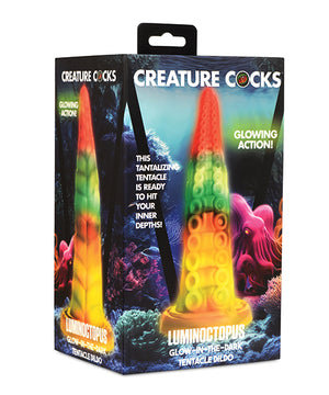 Creature Cocks Luminoctopus Glow-in-the-Dark Tentacle Dildo - Rainbow