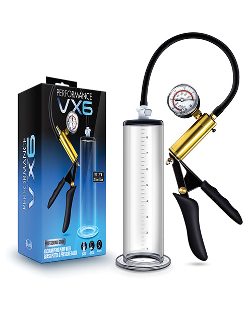 Blush Performance Vx6 Vacuum Penis Pump W-brass Pistol & Pressure Gauge