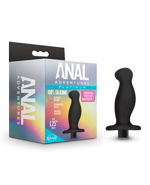 Black Blush Platinum Silicone Vibrating Anal Prostate Massager