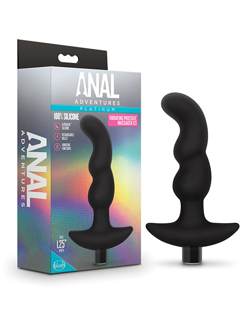 Black Blush Platinum Silicone Vibrating Anal Prostate Massager