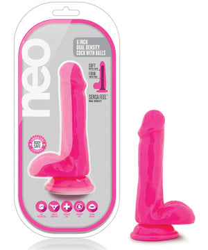 Blush Neo 6" Dual Density Cock W-balls