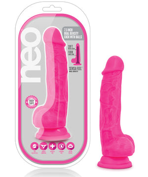 Blush Neo 7.5" Dual Density Cock W-balls