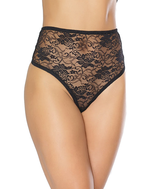 Stretch Lace High Waist Thong