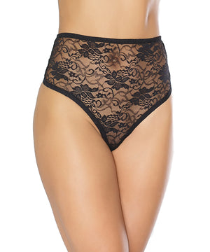Stretch Lace High Waist Thong