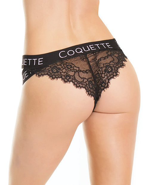 Fine Lace Back Panty W-double Strap Waistband