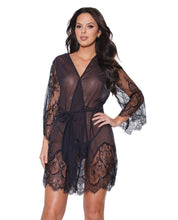 Holiday Eyelash Lace Robe W/bell Sleeves