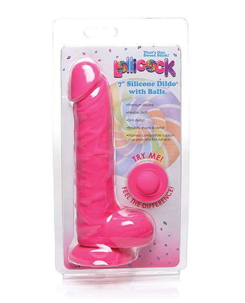 Blue Curve Novelties Lollicock 7 inch Silicone Dildo with Balls