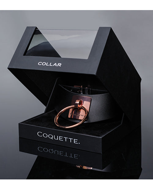 Pleasure Collection Adjustable Collar - Black And Rose Gold