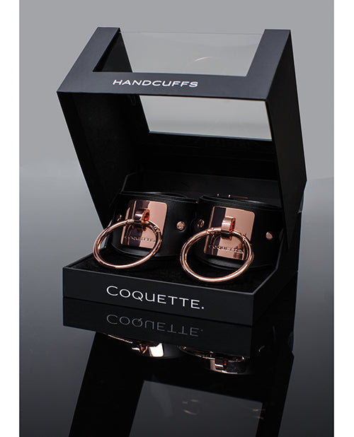 Pleasure Collection Adjustable Handcuffs Black and Rose Gold