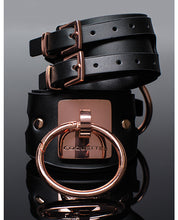 Pleasure Collection Adjustable Handcuffs Black and Rose Gold