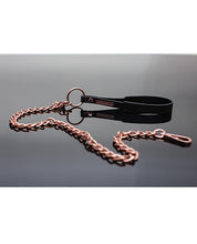 Pleasure Collection Leash - Black and Rose Gold