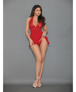 Euphoria Shorty Babydoll & Open Panty Red