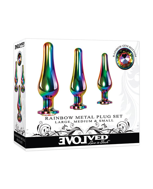 Aluminum Alloy Evolved Rainbow Metal Plug 3 pc Set