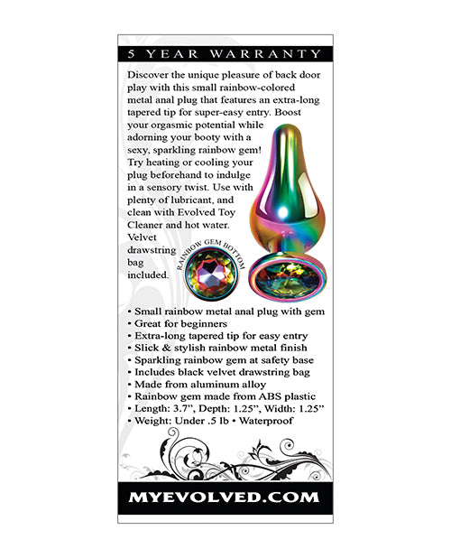 Rainbow Colored Extra-long Tapered Tip Evolved Metal Plug