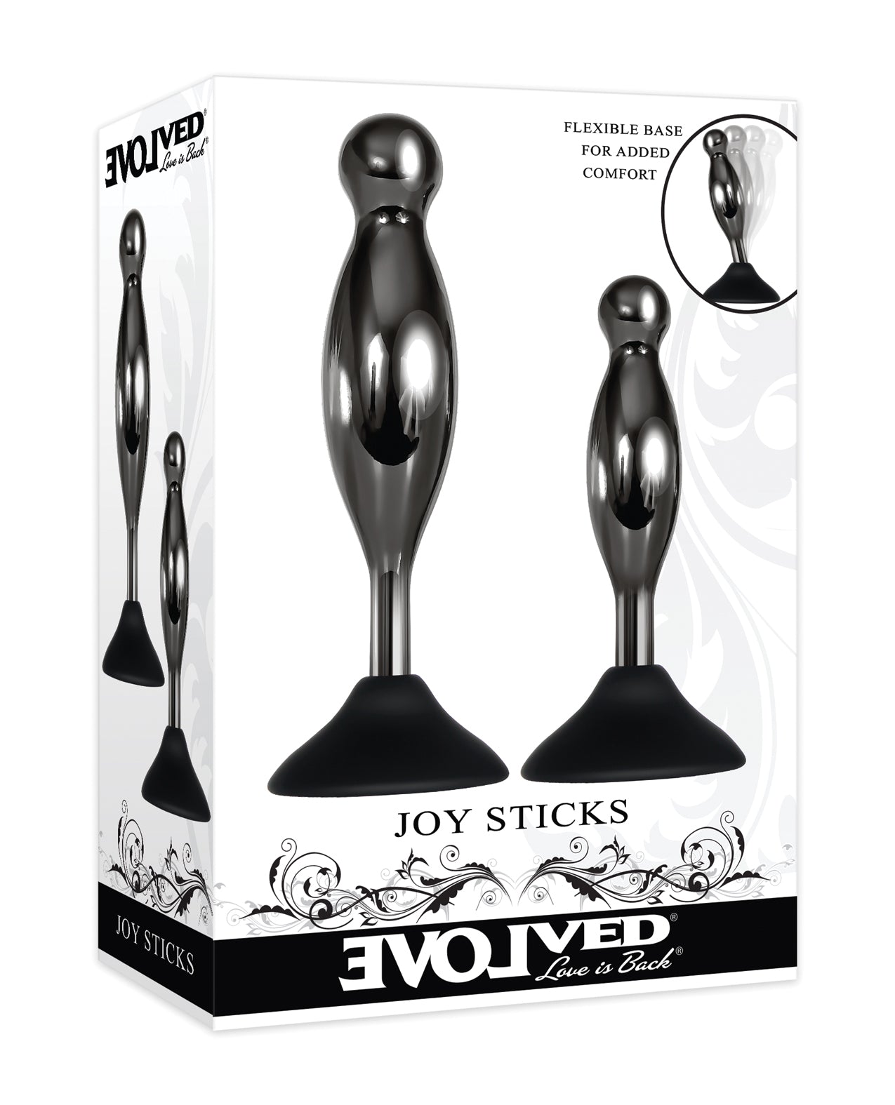 Black & Silver Waterproof Evolved Joy Sticks 2 Pc Plug Set