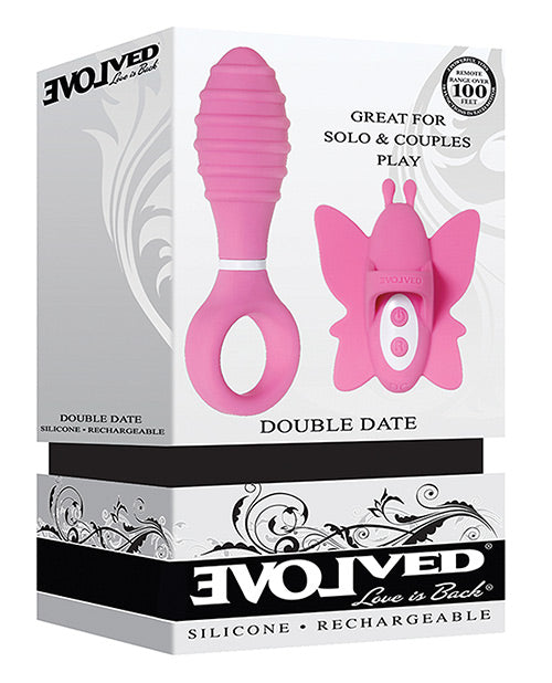 Pink Rechargeable Evolved Double Date Kit Adult Vibrator