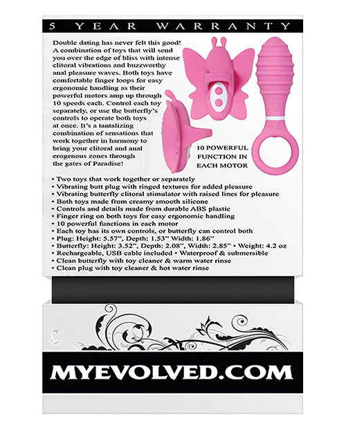 Pink Rechargeable Evolved Double Date Kit Adult Vibrator