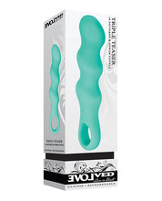 Teal Silicone Evolved Triple Teaser Adult Vibrator