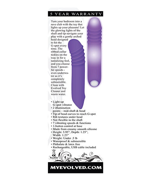 Purple Silicone Evolved The G-rave Light Up Adult Vibrator