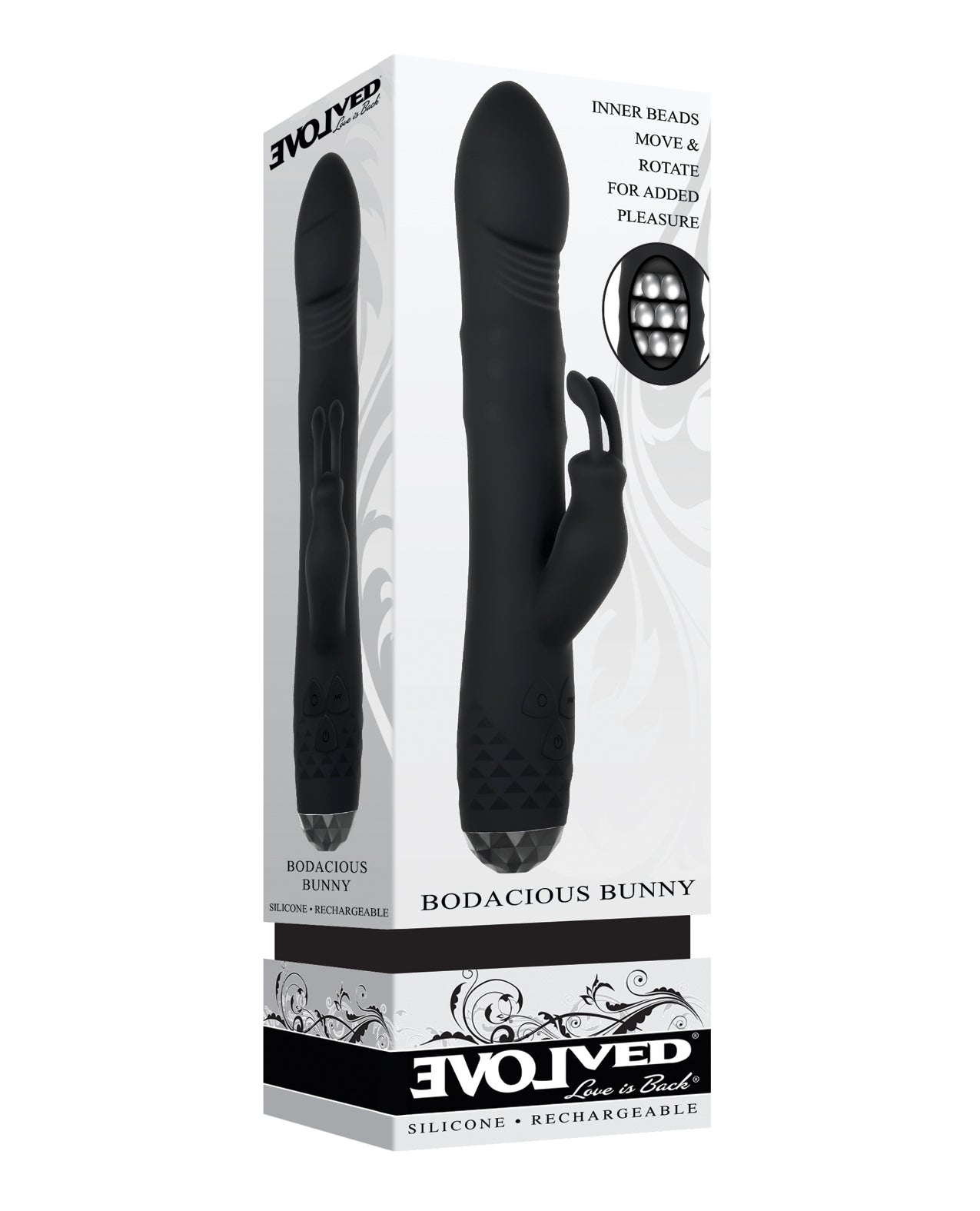 Black Evolved Bodacious Rotating Rabbit Adult Vibrator