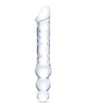 Clear 12 inch Double Ended Glass Dildo with Anal Beads
