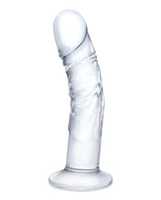 Clear 7 inch Realistic Curved Glass Dildo with Veins