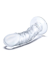 Clear 7 inch Realistic Curved Glass Dildo with Veins