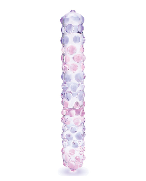 Purple 9 inch Rose Nubby Glass Dildo
