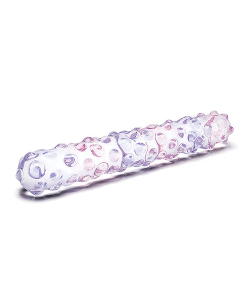Purple 9 inch Rose Nubby Glass Dildo