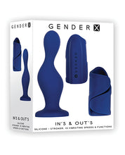 Blue Silicone Vibrating Stroker Gender X In's & Out's