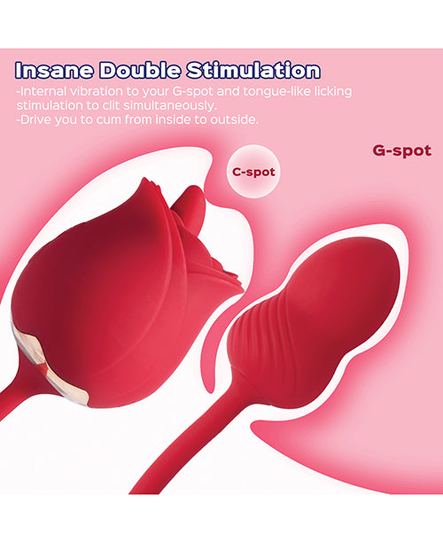Fuchsia Rose Clit Licking Stimulator & Vibrating Egg