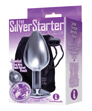 The 9's The Silver Starter Bejeweled Round Stainless Steel Plug