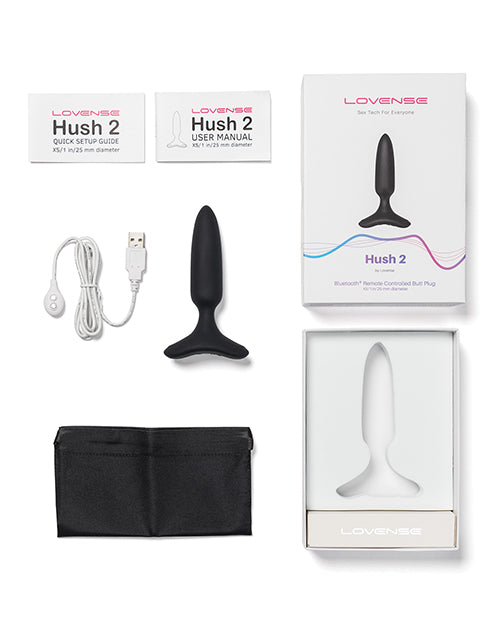 Black Lovense Hush 2 1 inch Versatile Vibrating Butt Plug