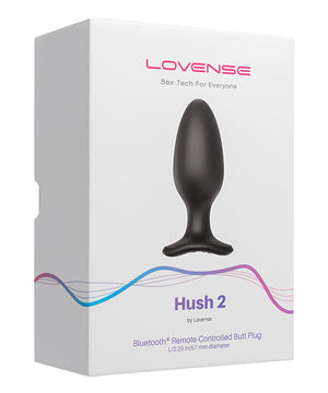 Black Lovense Hush 2 2.25" Versatile Vibrating Butt Plug