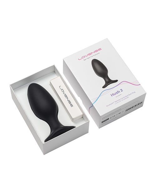 Black Lovense Hush 2 2.25" Versatile Vibrating Butt Plug