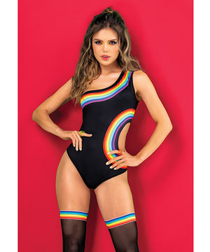 Pride One Shoulder Side Cut Out Bodysuit
