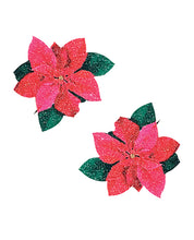 Neva Nude Poinsettia Glitter Flower Pasties