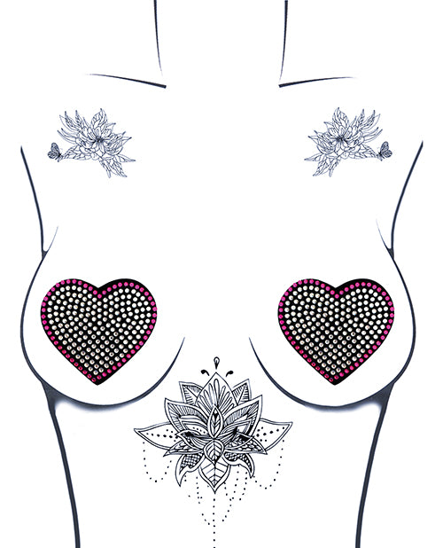 Neva Nude Burlesque Heart N' Soul Crystal Heart Pasties